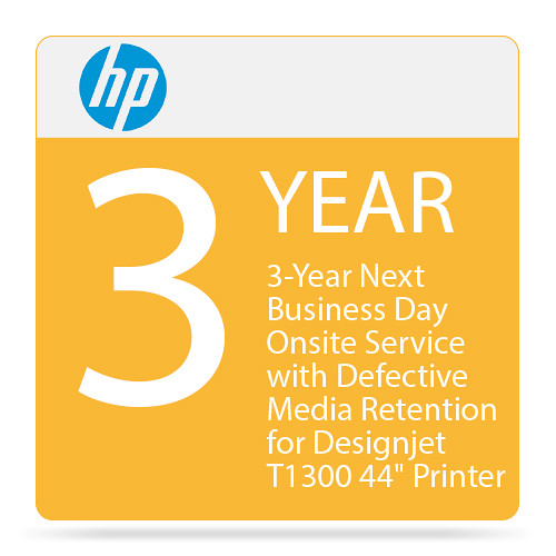 HP 3-Year Next Business Day Onsite with Media Retention for DesignJet T1300