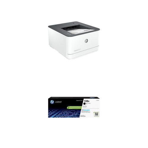 HP LaserJet Pro 3001dw Monochrome Wireless Printer with 138A Standard-Capacity Black Laser Toner Cartridge Kit