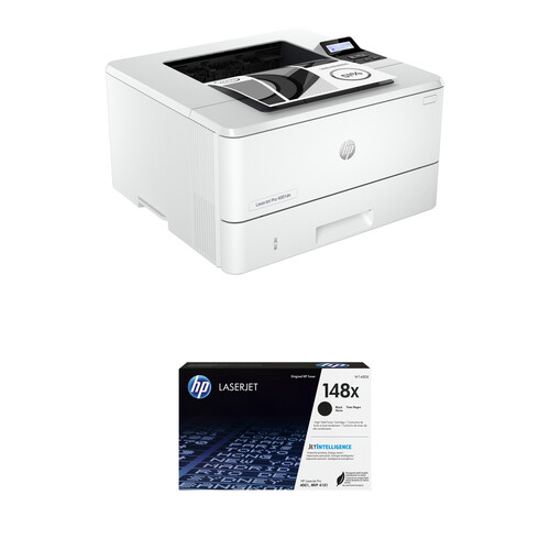 HP LaserJet Pro 4001dn Monochrome Network Printer with HP 148X Black High-Yield Toner Cartridge Kit