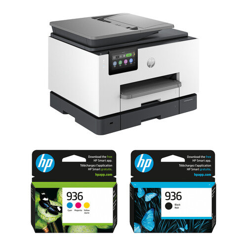 HP OfficeJet Pro 9135e Wireless All-in-One Printer Kit with Color and Black Ink Cartridges