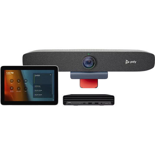 Poly Studio Focus Room Kit for Microsoft Teams Rooms with Mini Conferencing PC, Studio P15 Personal Video Bar & GC8 Controller