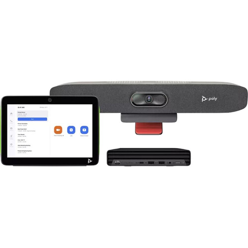 Poly Studio Small Room Bundle for Zoom Rooms with Mini Conferencing PC, Studio R30 USB Video Bar & TC10 Controller (TAA Compliant)