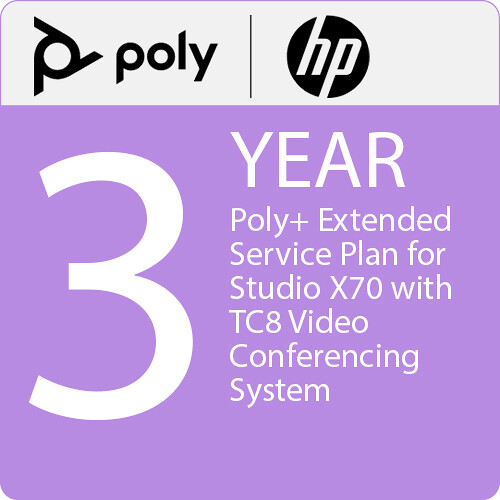Poly 3-Year Poly+ Extended Service Plan for Studio X70 Video Conferencing Kit with TC8 Touchscreen
