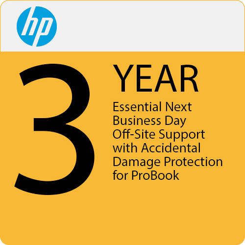 HP 3-Year Essential Next Business Day Off-Site Support with ADP for ProBook