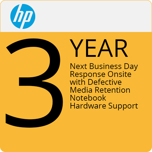 HP 3-Year Next Business Day Onsite Hardware Support with Media Retention for Laptops