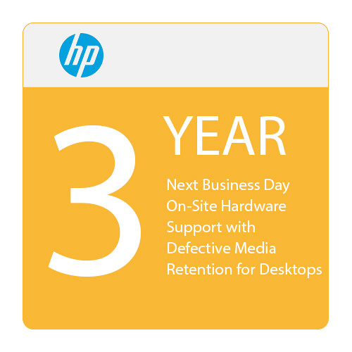 HP 3-Year Next Business Day Onsite Hardware Support with Media Retention for Desktops