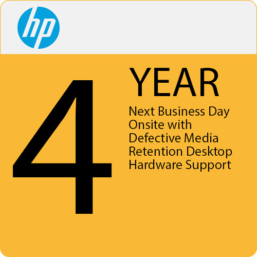 HP 4-Year Next Business Day On-Site Hardware Support with Media Retention for Desktops