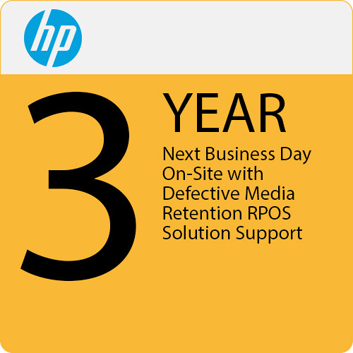 HP 3-Year Next Business Day On-Site Support Plan with Media Retention for POS Solutions