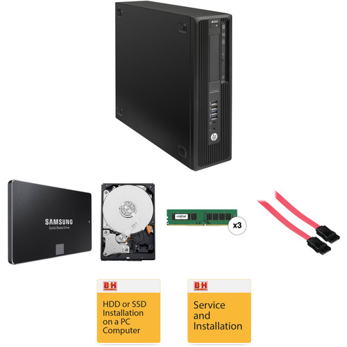 HP Z240 Series Small Form Factor Turnkey Workstation with 16GB RAM, 250GB SSD, and 3TB HDD