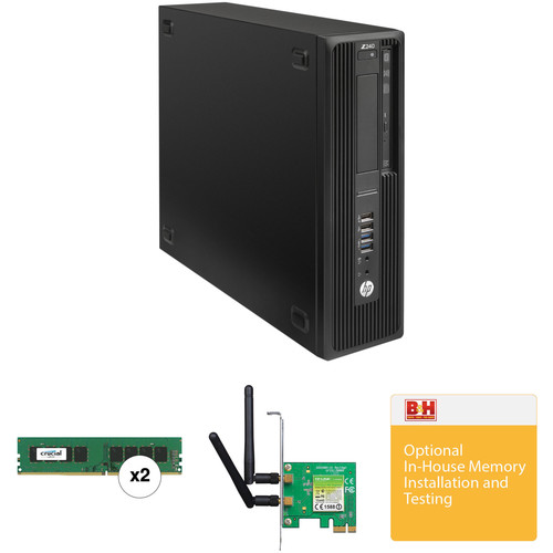 HP Z240 Series Small Form Factor Turnkey Workstation with 32GB RAM and Wireless N Adapter