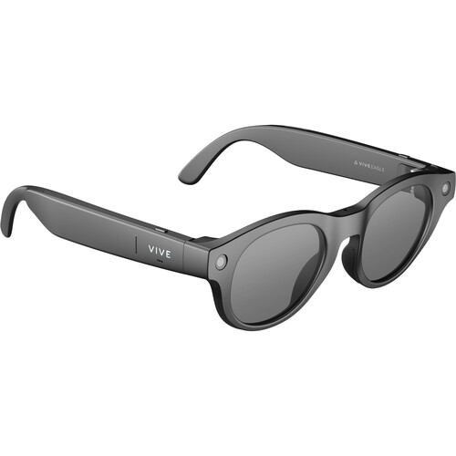 HTC VIVE Eagle Pantos AI Glasses (Charcoal Black Frame, Sunglass Lens)