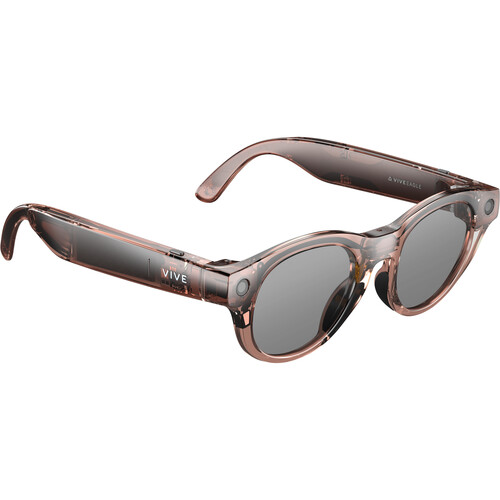 HTC VIVE Eagle Pantos AI Glasses (Clear Brown Frame, Sunglass Lens)