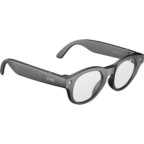 HTC VIVE Eagle Pantos AI Glasses (Charcoal Black Frame, Clear Lens)