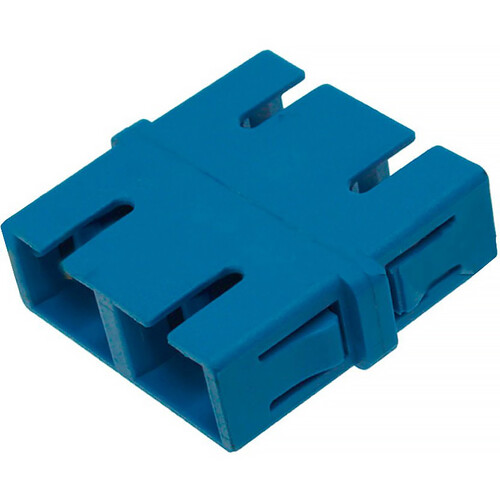 Camplex Flangeless SC to SC Single Mode Duplex Fiber Optic Coupler Adapter (Blue, Single)