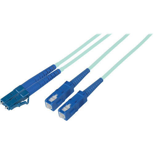 Camplex Premium Bend Tolerant OM3 Multimode Duplex LC to SC Fiber Patch Cable (16.4', Aqua)