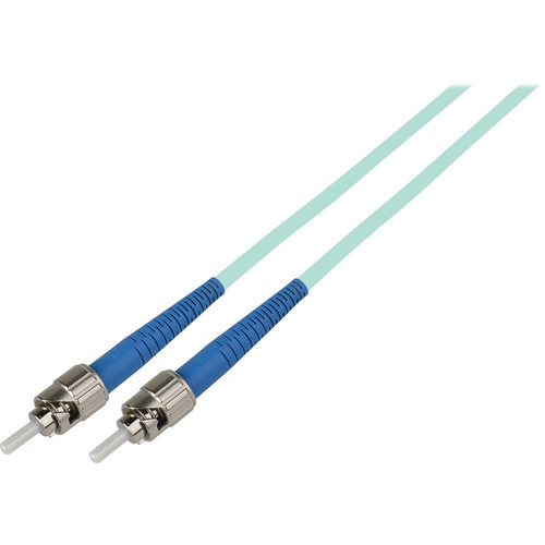 Camplex Premium Bend Tolerant OM3 Multimode Simplex ST to ST Fiber Patch Cable (9.8', Aqua)