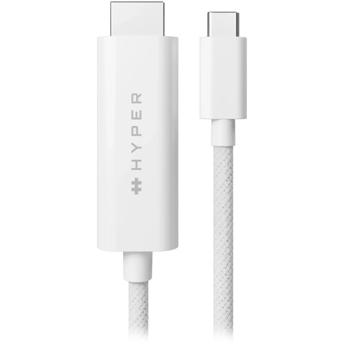 HYPER HyperDrive USB-C to HDMI Adapter Cable (8', White)