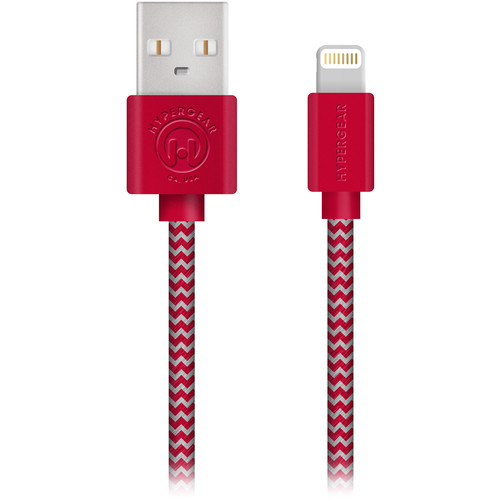 HyperGear MFi Lightning Charge & Sync Braided Cable (4', Red)