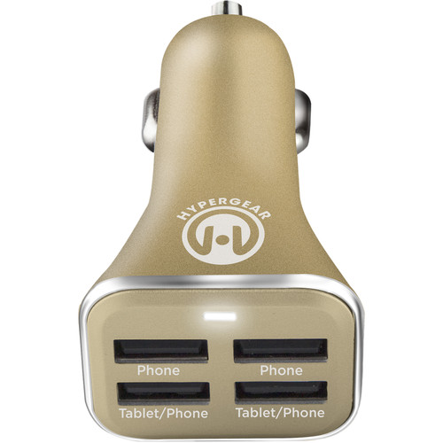 HyperGear 4-Port USB Car Charger (Gold)