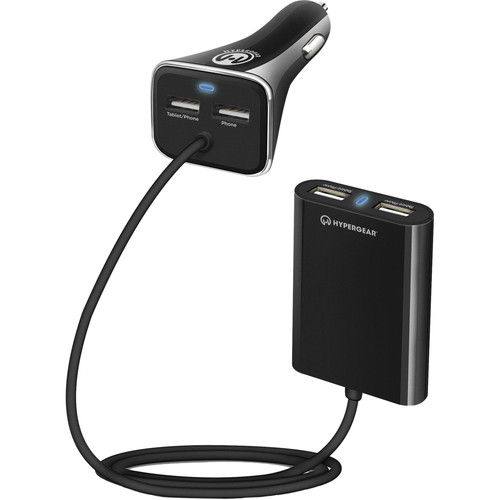 HyperGear 4-Port USB 8.2A Road Runner Car Charger (Black)
