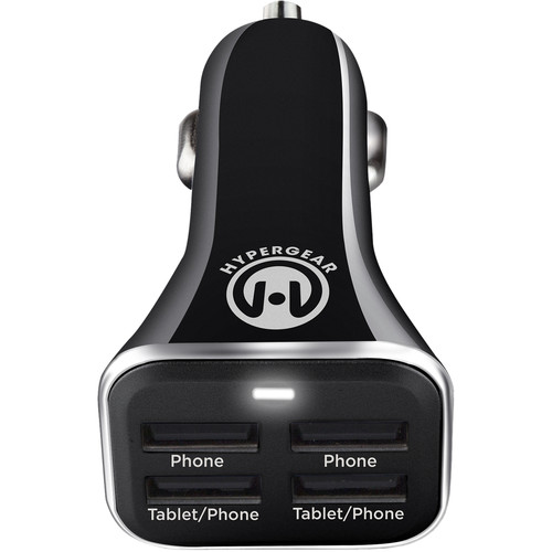 HyperGear 4-Port USB Car Charger (Black)