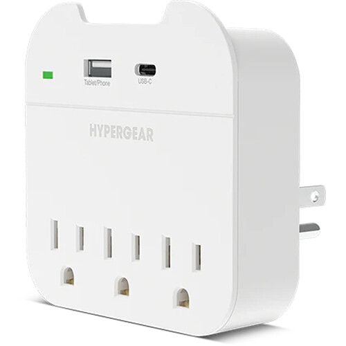 HyperGear Multi Plug 5-Outlet Extender with USB-C and USB-A Ports