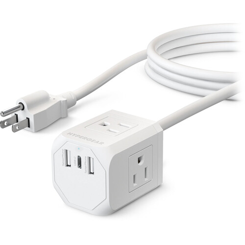 HyperGear CUBE Multi-Port Power Strip Extension Cord (5')