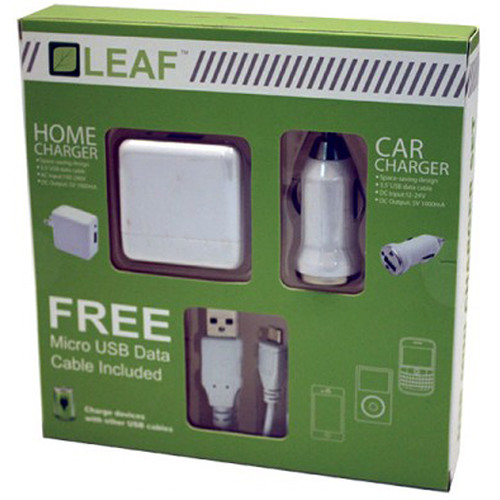 HYPERKIN Leaf Home/Car USB Mini Charger Set for iPhone/iPad/iPod/Android/Blackberry (100-240V)
