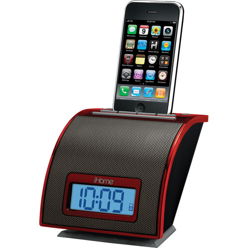 iHome iP11 Spacesaver Alarm Clock for iPod & iPhone (Red)