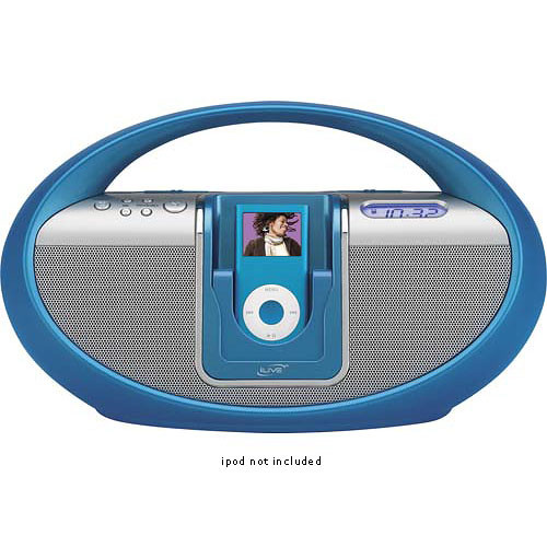 iLIVE ILIBR2807DP Portable Docking Boombox for iPod IBR2807DPBLU