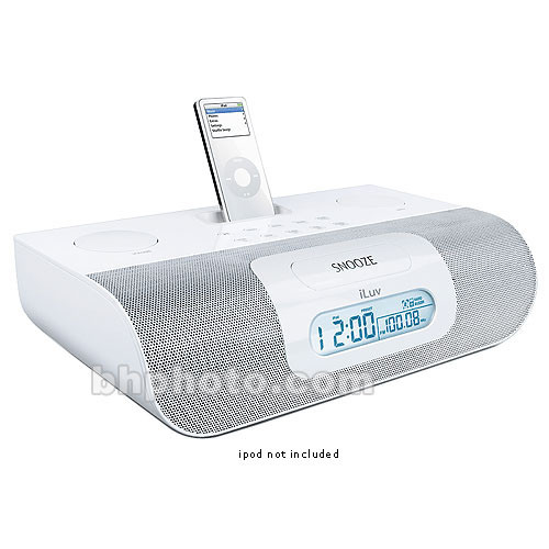 iLuv iPod用リアルタイムダイレクトビデオレコーダー iLuv i177 Stereo Clock Radio for iPod - White I177WHT B&H Photo