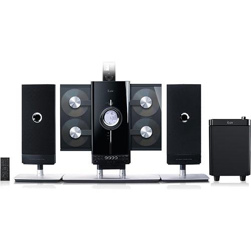 iLuv i9300 4 CD/MP3 CD Hi-Fi Audio System for iPod w/ Subwoofer- Black