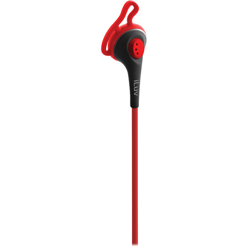 iLuv iEP416 FitActive In-Ear Stereo Headphones with Mic/Remote (Red)