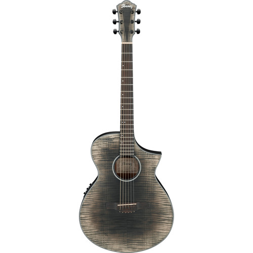 Ibanez AEWC32FM AEW Series Acoustic/Electric Guitar (Glacier Black, Low Gloss)