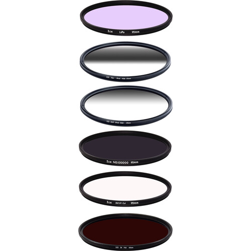Ice 95mm Astromax 6 Filter Set with LiPo, ND100000 (Solar), Reverse Grad ND8, Soft Grad ND8, IR / UV Cut, Infrared 760, and 6-Filter Wallet