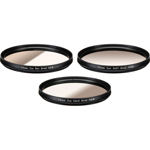 Ice Soft-Edge Graduated, Hard-Edge Graduated, and Reverse-Graduated Neutral Density Filter Kits (72mm)
