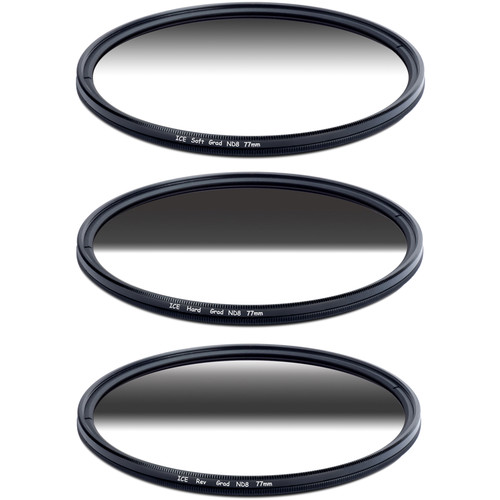 Ice Soft-Edge Graduated, Hard-Edge Graduated, and Reverse-Graduated Neutral Density Filter Kits (77mm)