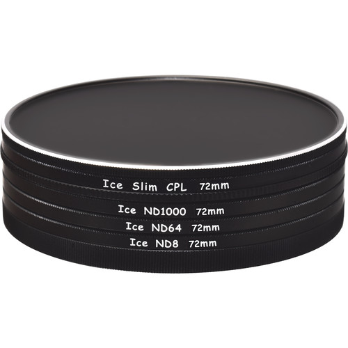 Ice 2-Filter Stack Caps with Slim CPL, ND8, ND64, and ND1000 (72mm)