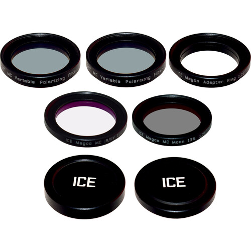 Ice Magco Magnetic Telescope Filter Set with Variable PL, Moon, IR/UV Filters & Stack Caps (1.25")