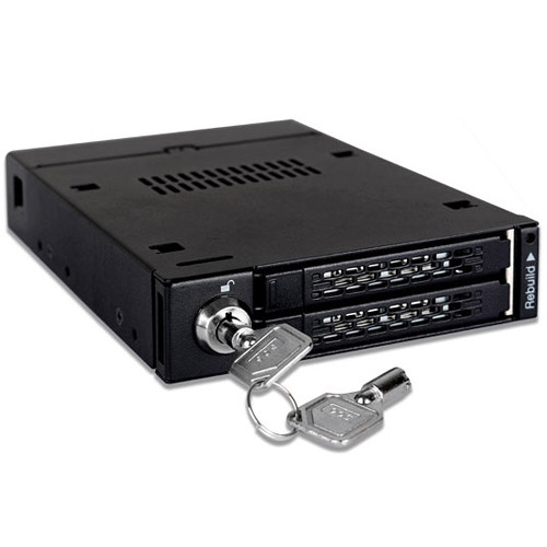 Icy Dock ToughArmor Dual Bay RAID 2.5" SATA HDD & SSD Mobile Rack for 3.5" Front Device Bay
