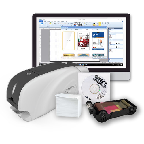 IDP SMART-31D Dual-Sided ID Card Printer with Ethernet Connectivity Kit