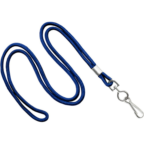 IDP 1/8" Round Braid Non-Breakaway Lanyard (Blue) 100-Pack