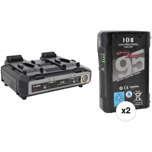 IDX System Technology Dual DUO-C95 Endura Duo 93Wh Batteries & Simultaneous Charger with XLR Output V-Mount Kit