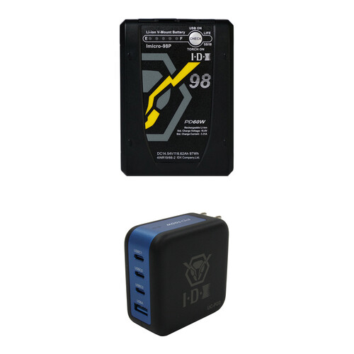 IDX System Technology Imicro-98P Kit with Battery and Charger (97Wh, V-Mount)