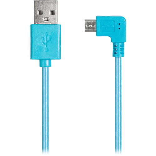 iEssentials USB Type-A Male to Right-Angle Micro-USB Male Cable (3.5', Blue)