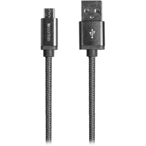iEssentials Tangle-Free Charge & Sync Micro-USB Cable (10', Black)