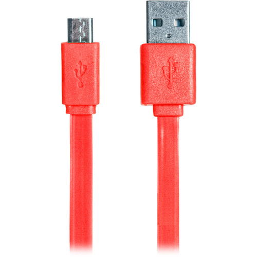 iEssentials Flat USB Type-A Male to Micro-USB Male Cable (6', Red)