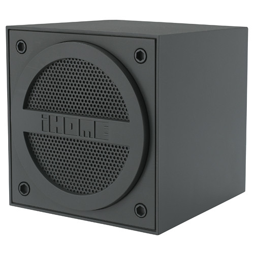 iHome Bluetooth Rechargeable Mini Speaker Cube in Rubberized Finish (Gunmetal)