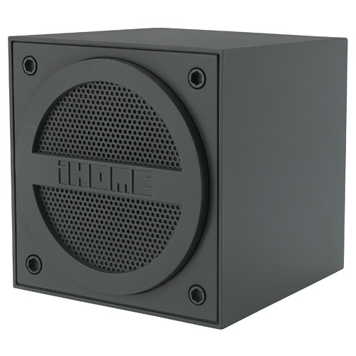 iHome Bluetooth Rechargeable Mini Speaker Cube in Rubberized Finish (Gray)