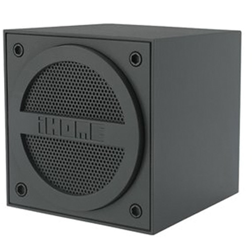 iHome Bluetooth Rechargeable Mini Speaker Cube in Rubberized Finish (Gray)